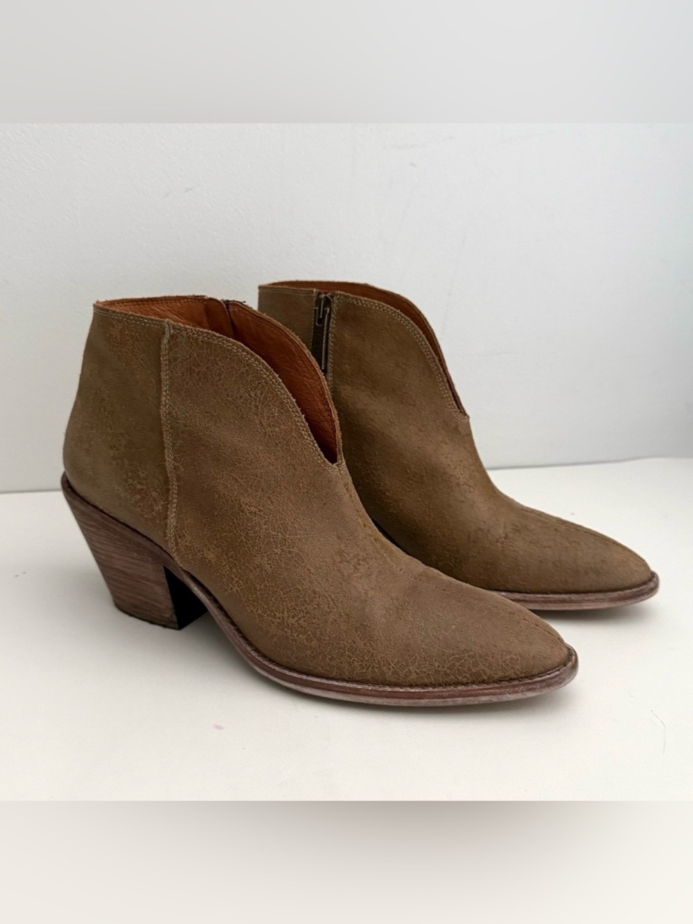 Anthropologie Veracruz Artisan Leather Western Ankle Boots Size 40
